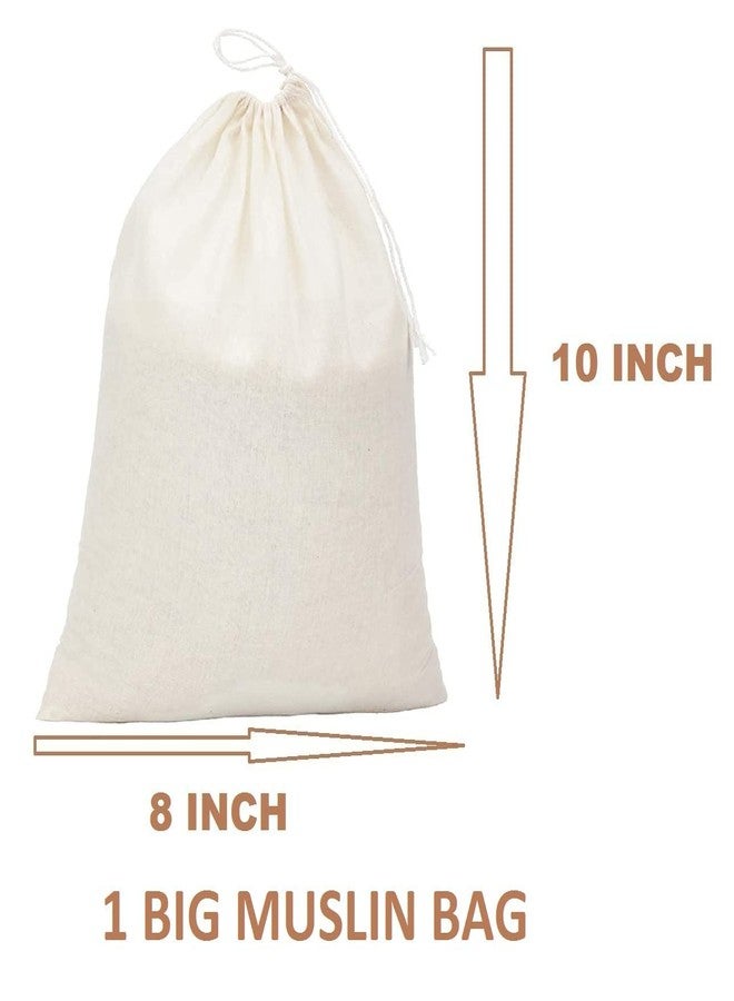 WUD 3 pcs Unbleached Muslin Cheese Cloth Set for Kitchen,Making Hung Curd,Paneer,Sprouting Beans or use as Strainer for Straining Juice or Nut Milk(1 Big+1 Small Muslin Bag+ 1 Roti Cover) - Image 2